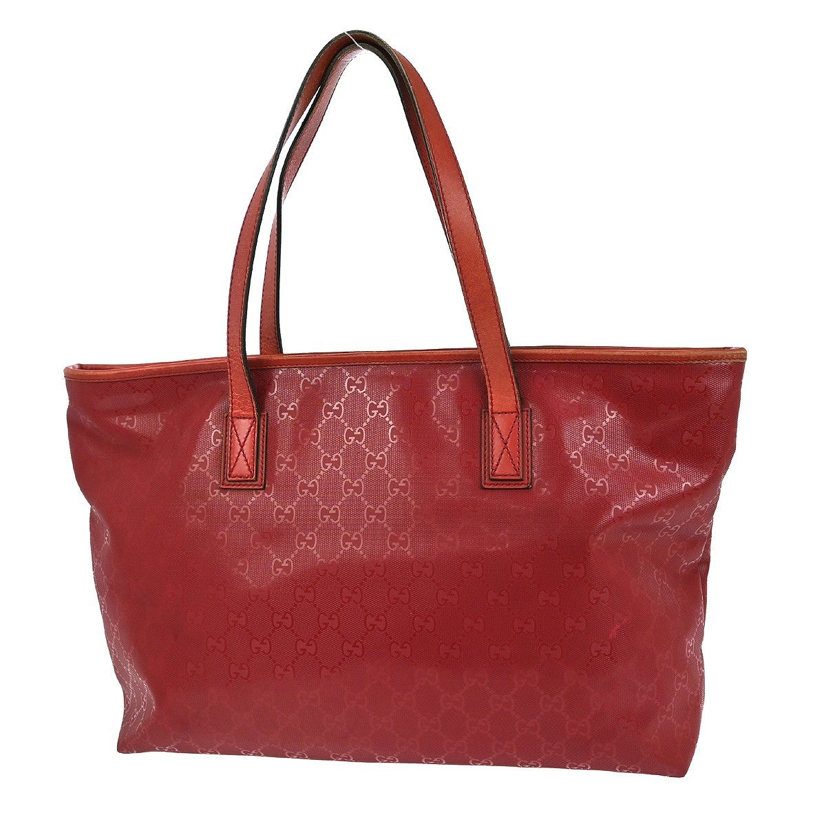 Gucci Plus Tote Gg Imprime Red Leather Tote Bag Bag (Authentic Pre-Loved)
