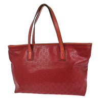 Gucci Plus Tote Gg Imprime Red Leather Tote Bag Bag (Authentic Pre-Loved)