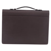 Louis Vuitton Serviette Kourad Briefcase Taiga Leather Burgundy Leather Briefcase Bag (Authentic Pre-Loved)