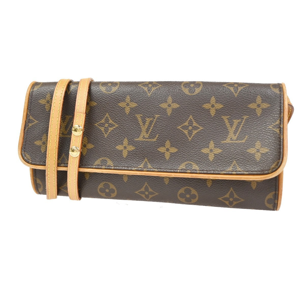 Louis Vuitton Twin Handbag Monogram Canvas Brown Canvas Clutche & Pouche Bag (Pre-Loved)
