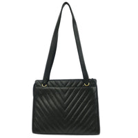 Chanel Chanel Vintage Zip Shoulder Bag Chevron Caviar Black Calfskin Shoulder Bag Bag (Authentic Pre-Loved)