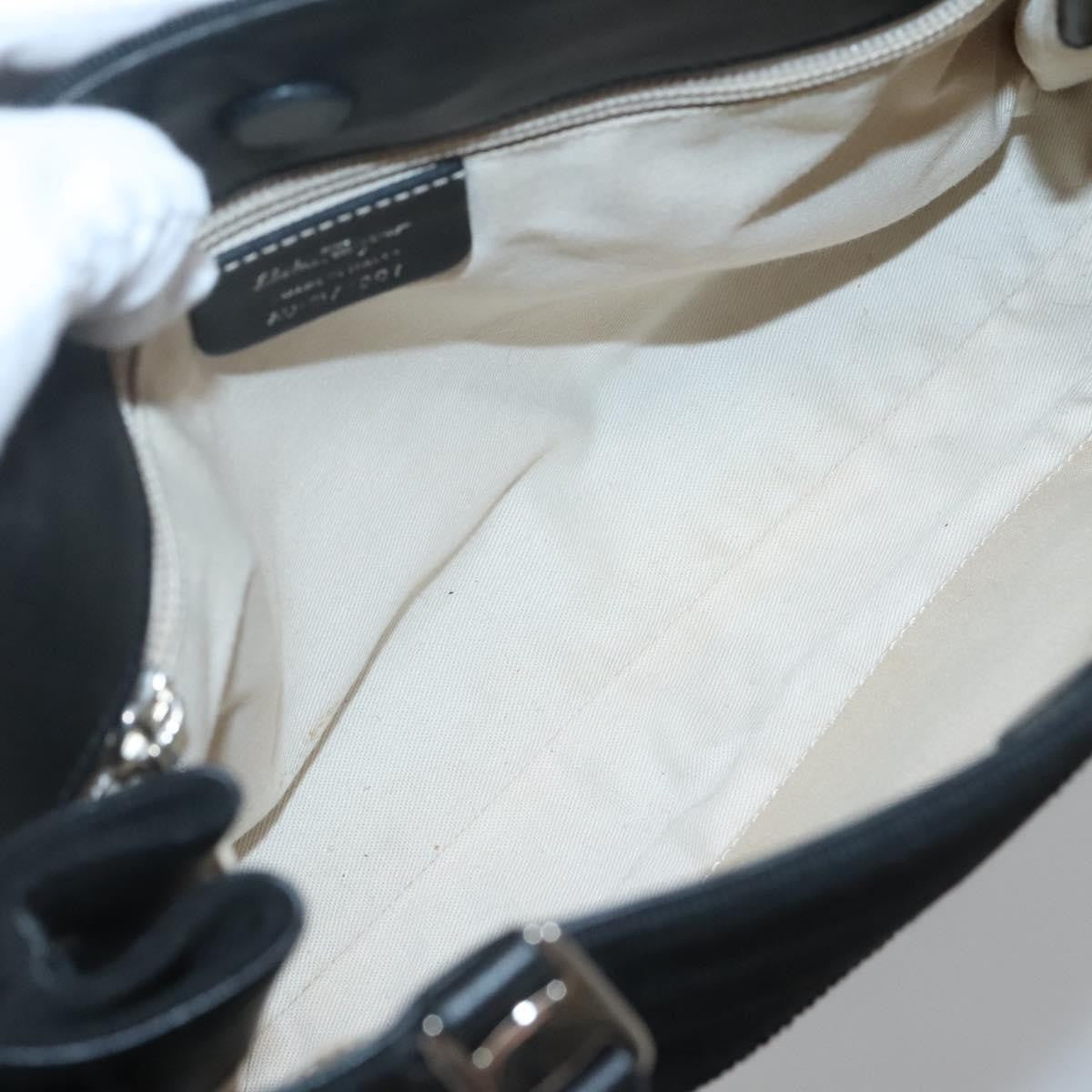 Salvatore Ferragamo Vala Tote Canvas Black Canvas Tote Bag Bag (Pre-Loved)