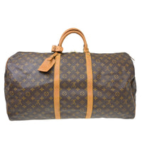 Louis Vuitton Keepall Bag Monogram Canvas Brown Canvas Travel Bag Bag (Pre-Loved)