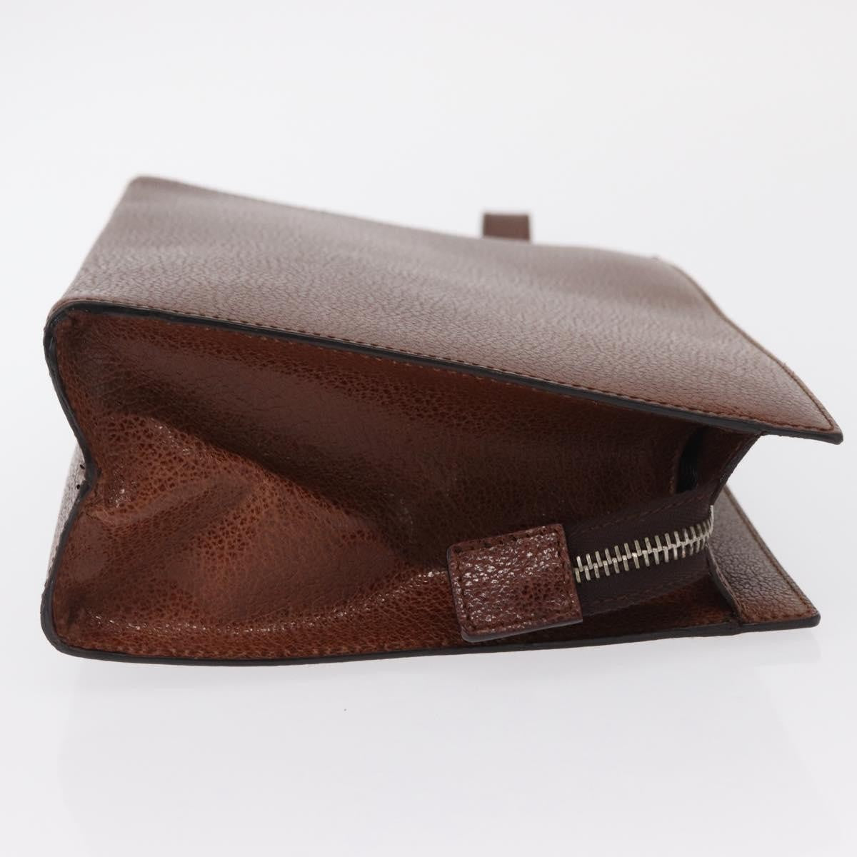Salvatore Ferragamo Vintage Clutch Bag Leather Brown Leather Clutche & Pouche Bag (Authentic Pre-Loved)