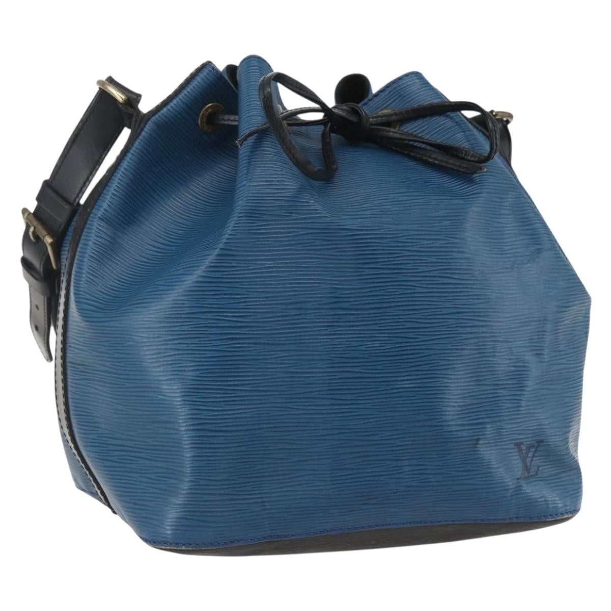 Louis Vuitton Bicolor Petit Noe Handbag Epi Leather Blue Leather Shoulder Bag Bag (Pre-Loved)