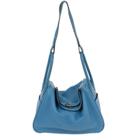 Hermes Lindy Bag Clemence Blue Leather Shoulder Bag Bag (Authentic Pre-Loved)