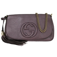 Gucci Gucci Soho Chain Crossbody Bag Leather Purple Leather Shoulder Bag Bag (Pre-Loved)