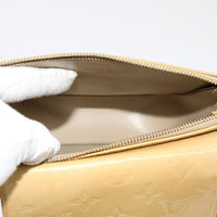Louis Vuitton Mott Handbag Monogram Vernis Beige Patent_Leather Clutche & Pouche Bag (Authentic Pre-Loved)