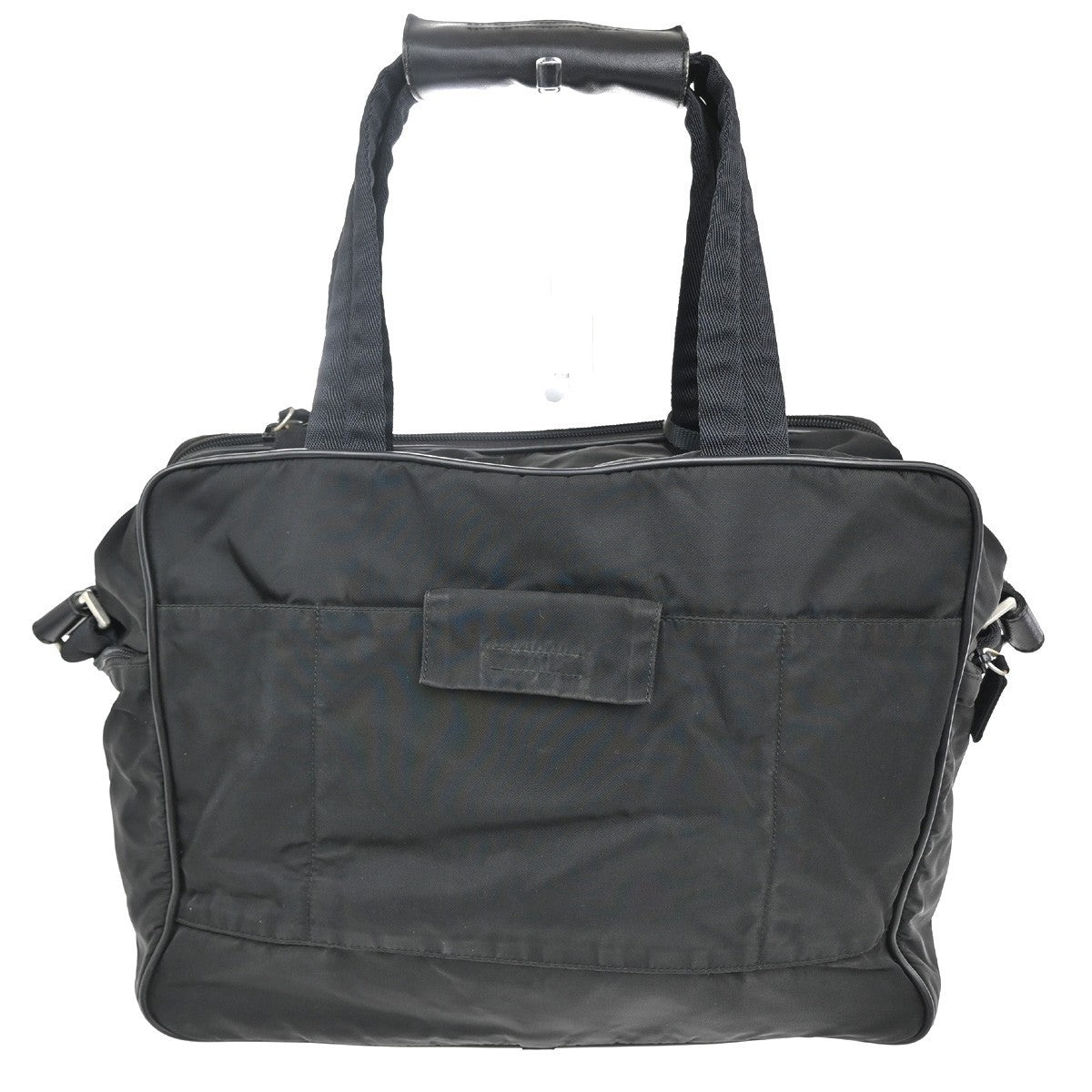 Prada Expandable Front Zip Boston Bag Tessuto Black Nylon Travel Bag Bag (Pre-Loved)