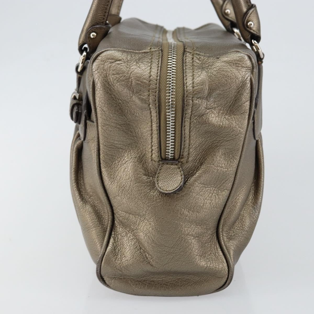 Salvatore Ferragamo Gancini Buckle Shoulder Bag Leather Gold Leather Tote Bag Bag (Pre-Loved)