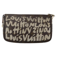 Louis Vuitton Pochette Accessoires Limited Edition Monogram Graffiti Brown Canvas Clutche & Pouche Bag (Authentic Pre-Loved)