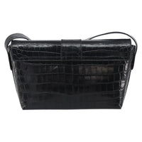 Salvatore Ferragamo Vala Shoulder Bag Embossed Leather Black Leather Shoulder Bag Bag (Authentic Pre-Loved)