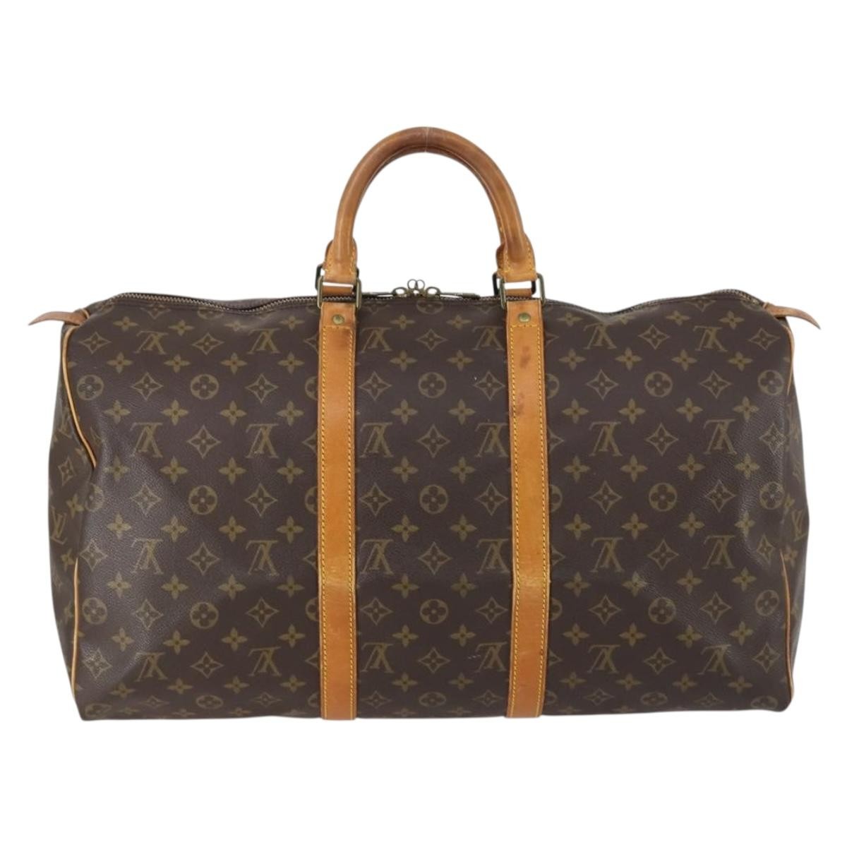 Louis Vuitton Keepall Bag Monogram Canvas Brown Canvas Travel Bag Bag (Pre-Loved)