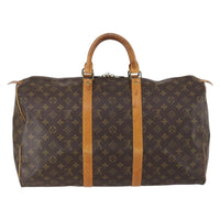 Louis Vuitton Keepall Bag Monogram Canvas Brown Canvas Travel Bag Bag (Pre-Loved)