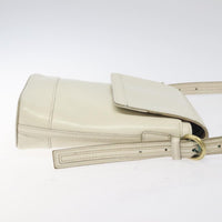 Burberry Flap Shoulder Bag Leather White Leather Shoulder Bag Bag (Authentic Pre-Loved)