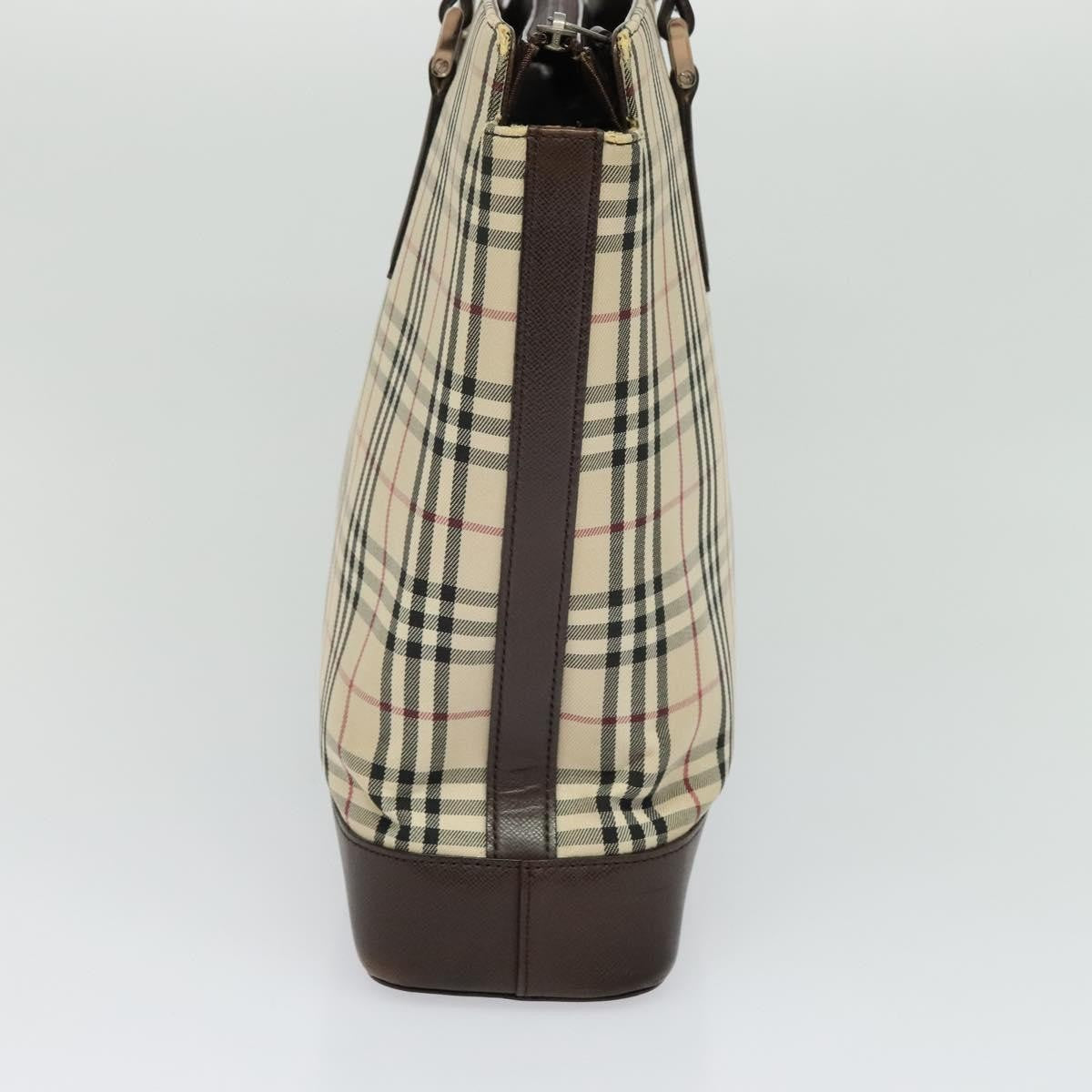 Burberry Nova Check Tote Canvas And Leather Beige Canvas Tote Bag Bag (Authentic Pre-Loved)