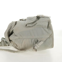 Prada Double Pocket Backpack Chain Shoulder Bag Re-Nylon Gray Nylon Backpack Bag (Authentic Pre-Loved)