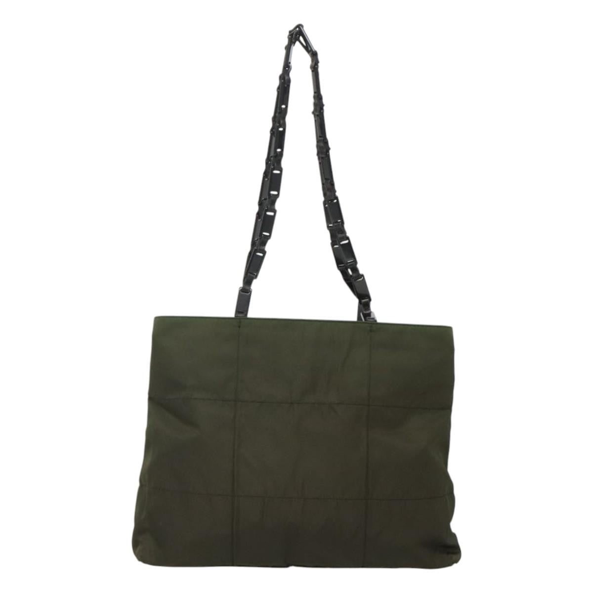 Prada Vintage Shoulder Bag Tessuto Khaki Nylon Shoulder Bag Bag (Authentic Pre-Loved)