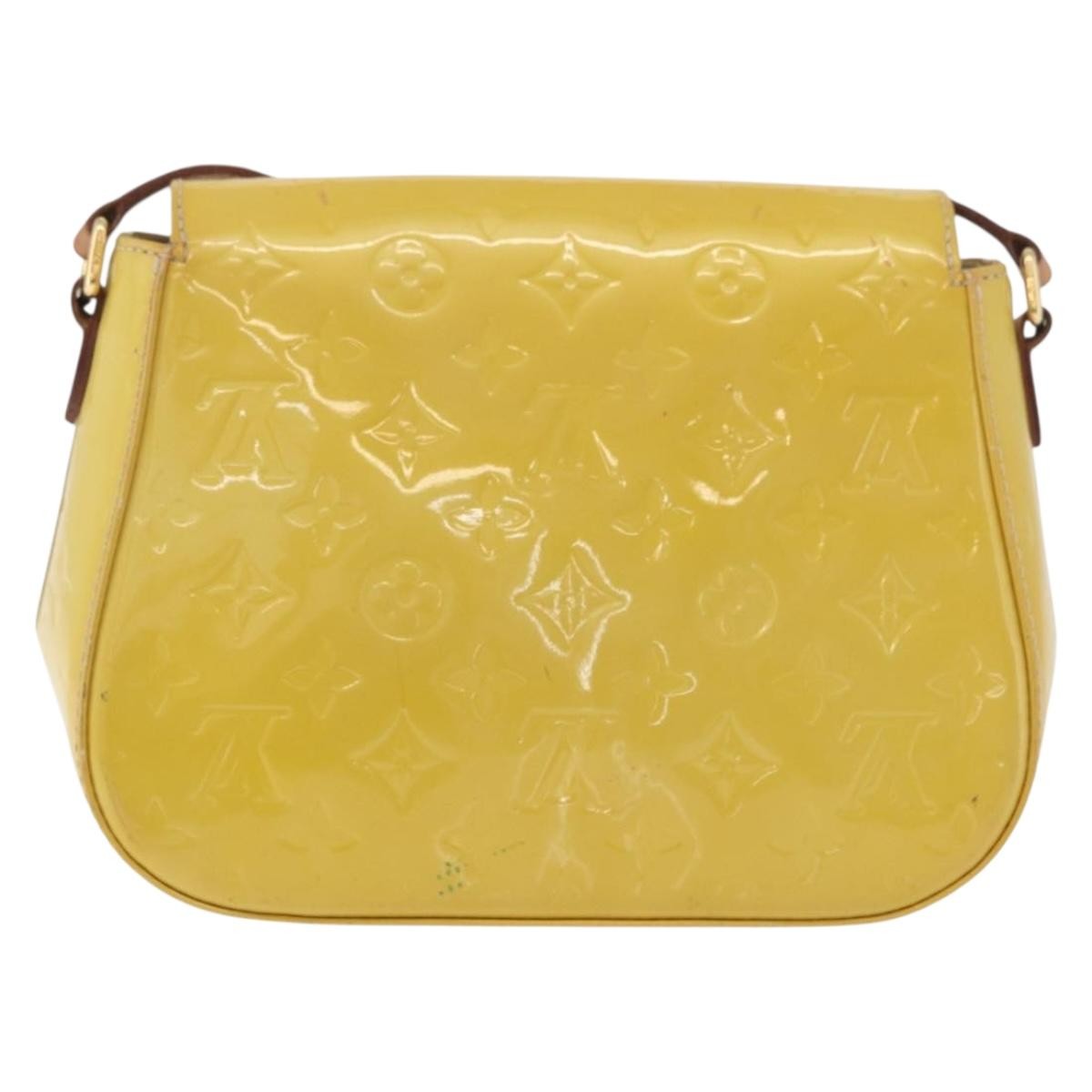 Louis Vuitton Bellflower Handbag Monogram Vernis Yellow Patent_Leather Shoulder Bag Bag (Pre-Loved)