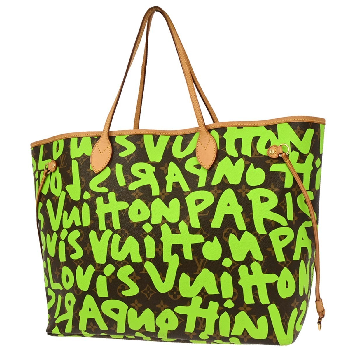 Louis Vuitton Neverfull Tote Limited Edition Monogram Graffiti Green Canvas Tote Bag Bag (Authentic Pre-Loved)