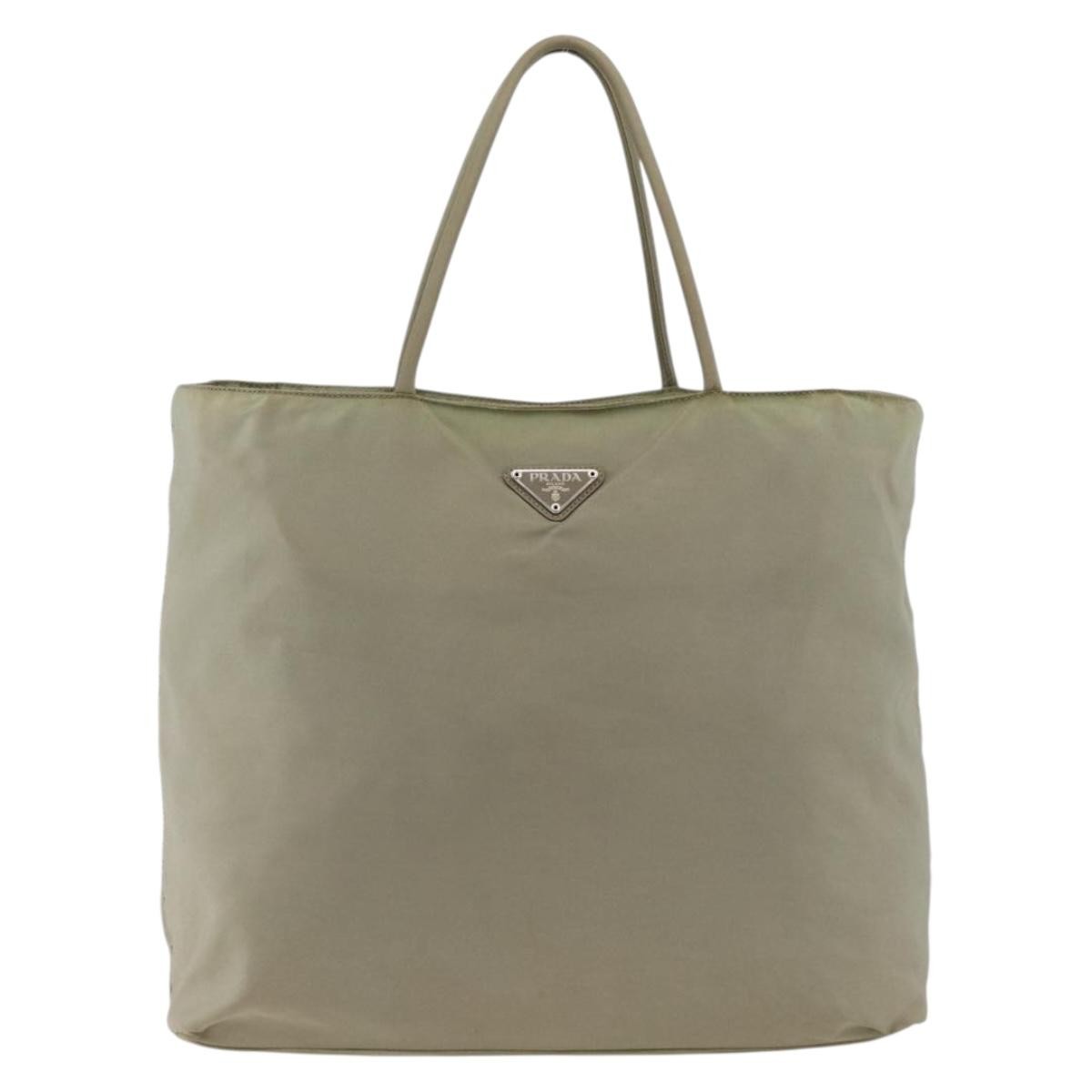 Prada Vintage Tote Tessuto Beige Nylon Tote Bag Bag (Pre-Loved)