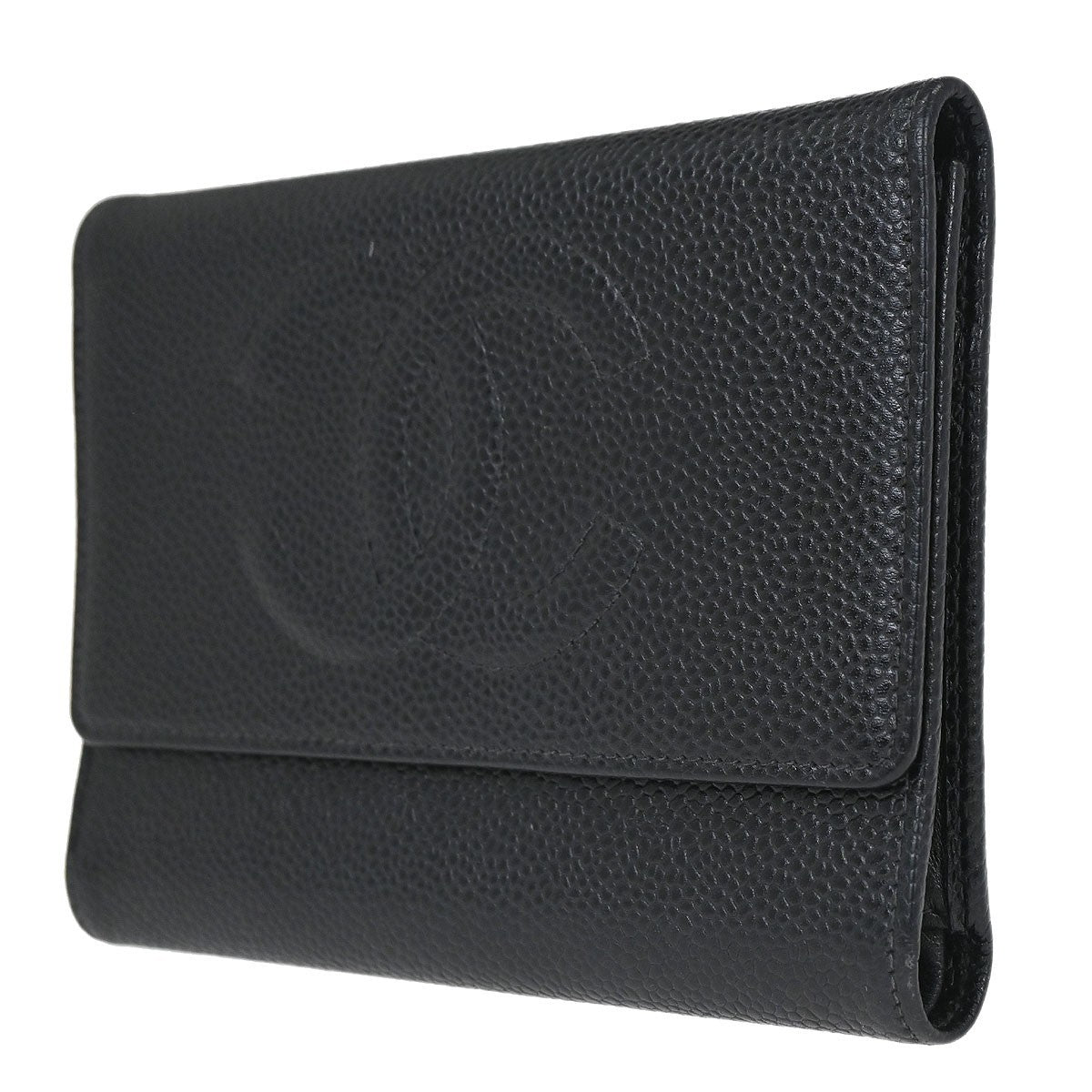 Chanel Timeless Cc French Wallet Caviar Black Calfskin Wallets Accessory (Authentic Pre-Loved)