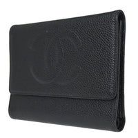 Chanel Timeless Cc French Wallet Caviar Black Calfskin Wallets Accessory (Authentic Pre-Loved)