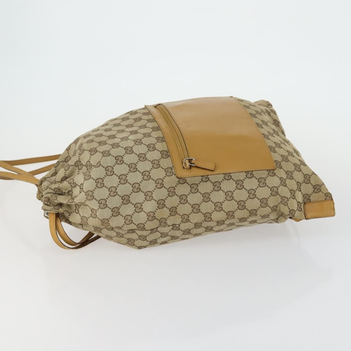 Gucci Drawstring Backpack Gg Canvas Beige Canvas Backpack Bag (Authentic Pre-Loved)
