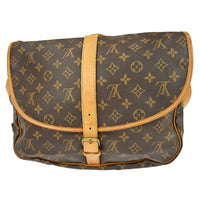 Louis Vuitton Saumur Handbag Monogram Canvas Brown Canvas Shoulder Bag Bag (Pre-Loved)