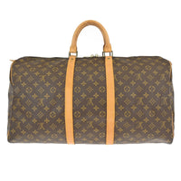 Louis Vuitton Keepall Bag Monogram Canvas Brown Canvas Travel Bag Bag (Pre-Loved)