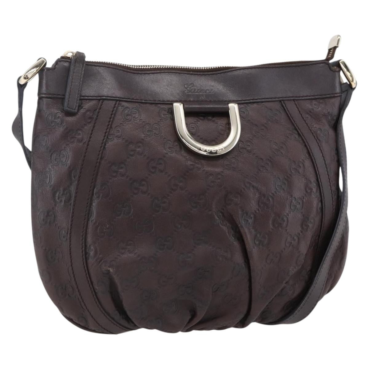 Gucci D Ring Messenger Bag Guccissima Leather Burgundy Leather Shoulder Bag Bag (Authentic Pre-Loved)
