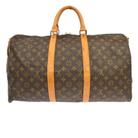Louis Vuitton Louis Vuitton Keepall Bandouliere Bag Monogram Canvas Brown Canvas Travel Bag Bag (Pre-Loved)