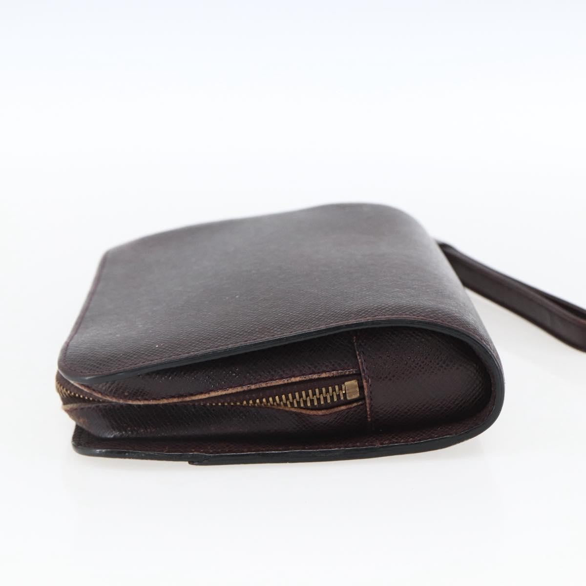 Louis Vuitton Pochette Baikal Clutch Taiga Leather Burgundy Leather Clutche & Pouche Bag (Authentic Pre-Loved)