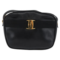 Salvatore Ferragamo Vara Bow Camera Shoulder Bag Leather Black Leather Shoulder Bag Bag (Authentic Pre-Loved)