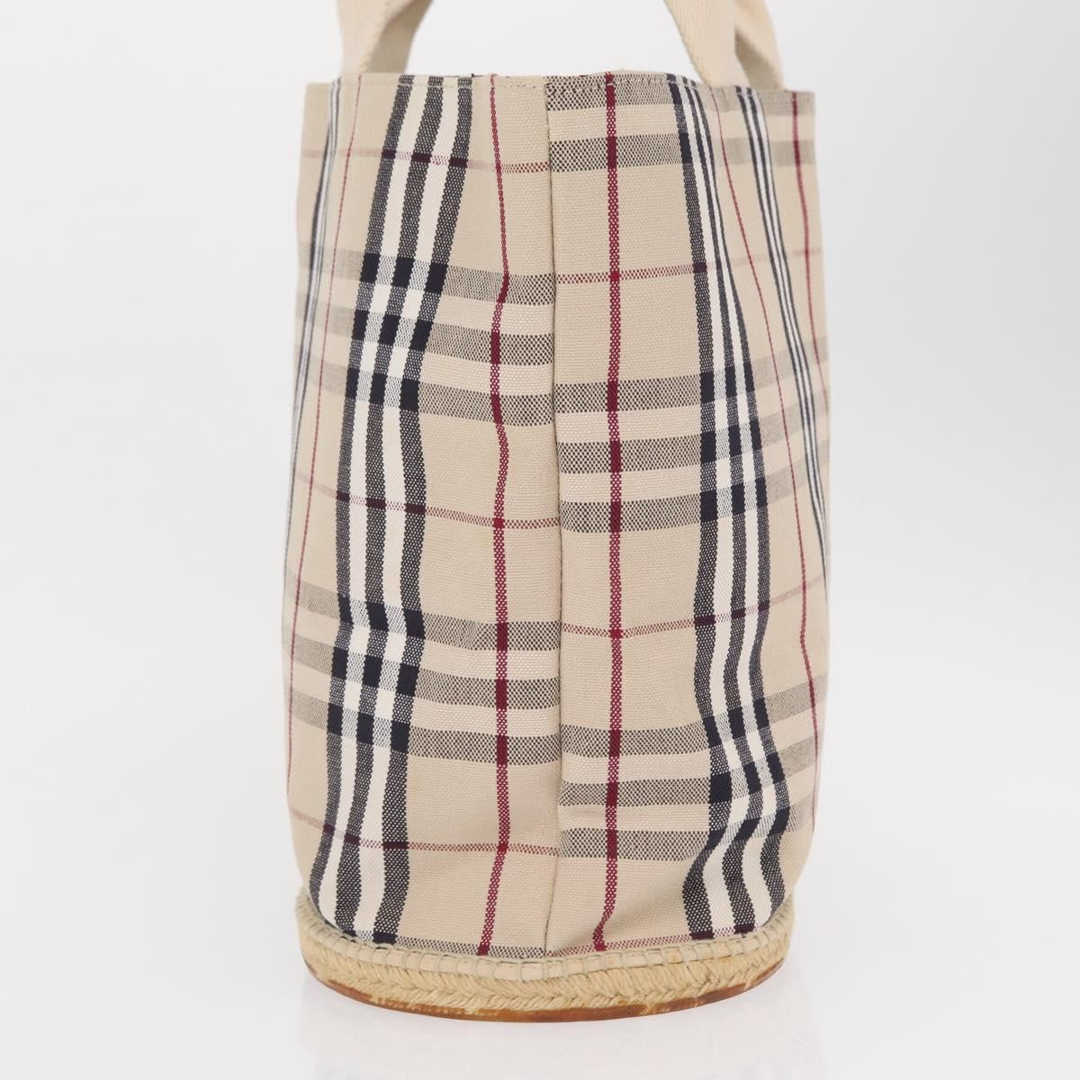 Burberry Nova Check Tote Canvas Check Pattern Beige Canvas Tote Bag Bag (Authentic Pre-Loved)