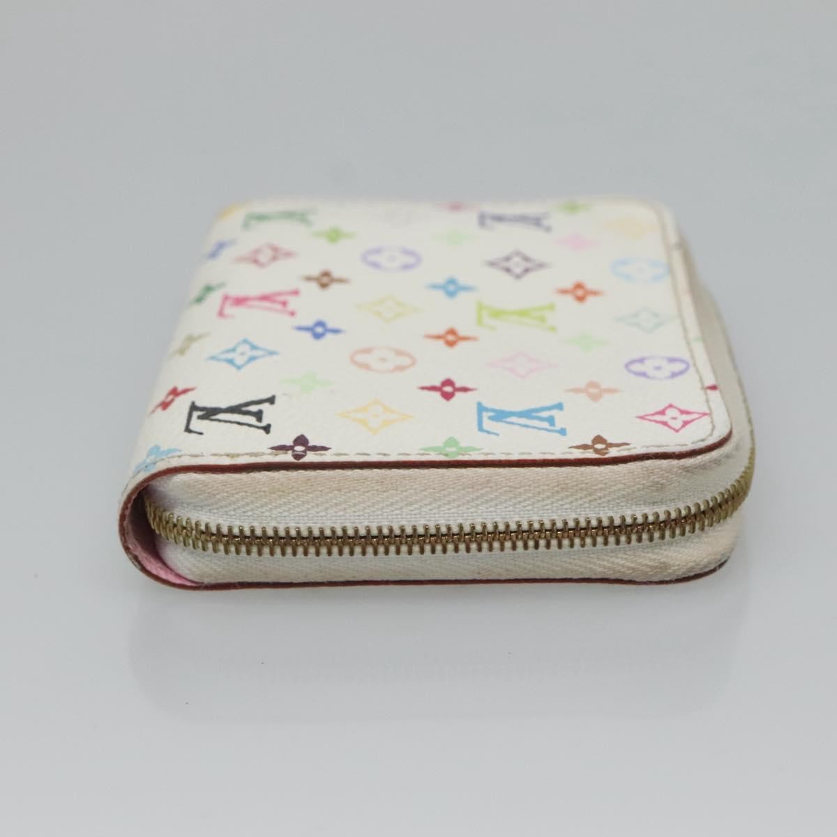 Louis Vuitton Porte-Monnaie Zippy Wallet Monogram Multicolor White Canvas Wallets Accessory (Authentic Pre-Loved)