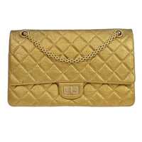 Chanel 2.55 Shoulder Bag Leather Gold Calfskin Shoulder Bag Bag (Authentic Pre-Loved)