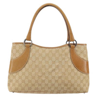 Gucci Vintage Ring Tote Gg Canvas With Leather Beige Canvas Tote Bag Bag (Pre-Loved)