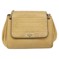 Chanel Chocolate Bar Accordion Reissue Flap Bag Quilted Lambskin Beige Leather Shoulder Bag Bag (Authentic Pre-Loved)