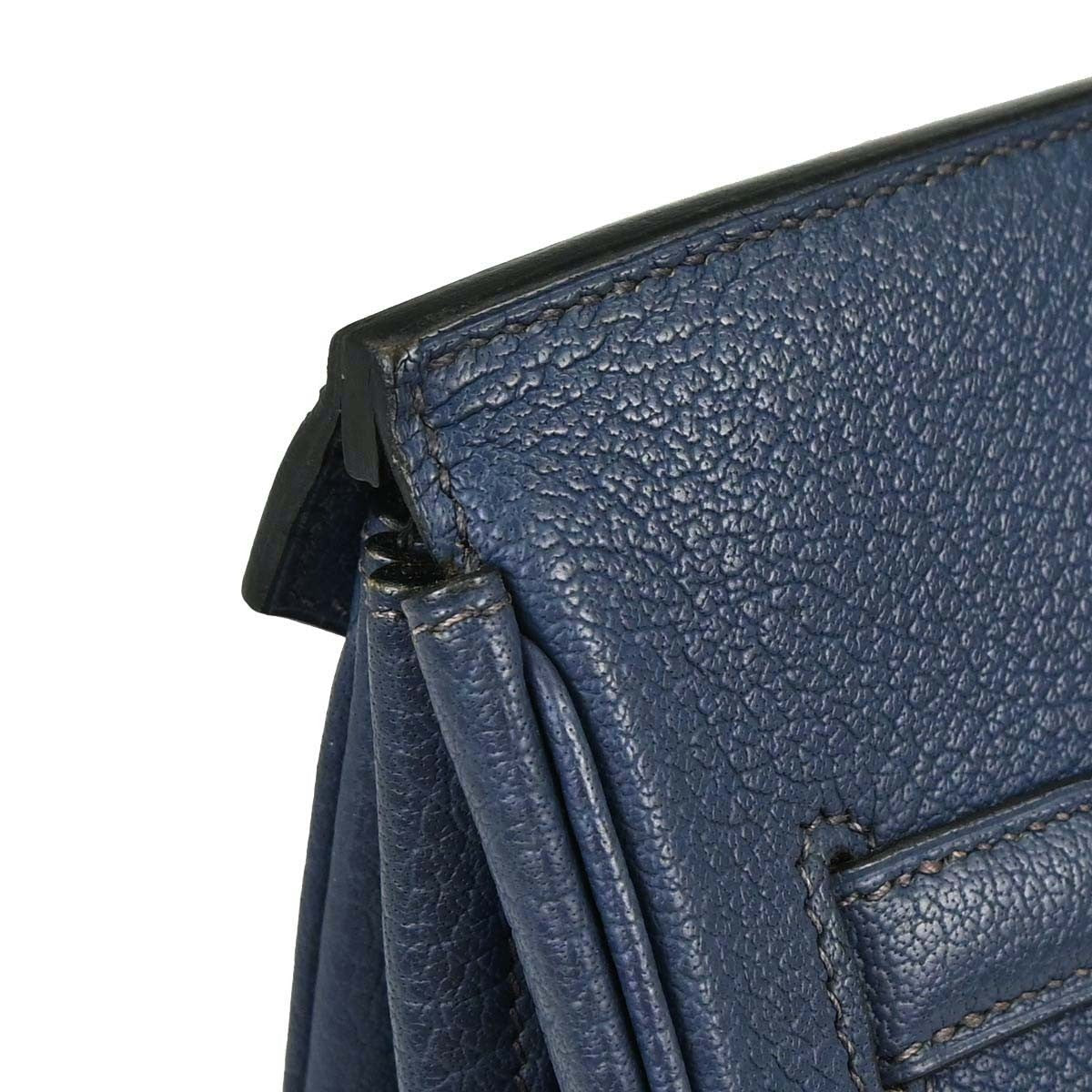 Hermes Birkin Handbag Blue Togo With Palladium Hardware Blue Leather Handbag (Authentic Pre-Loved)