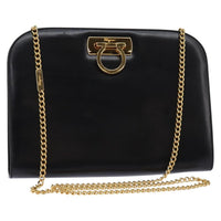 Salvatore Ferragamo Vintage Gancini Chain Shoulder Bag Leather Black Leather Shoulder Bag Bag (Authentic Pre-Loved)