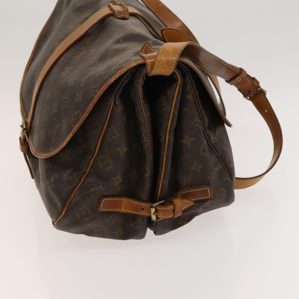Louis Vuitton Saumur Handbag Monogram Canvas Brown Canvas Shoulder Bag Bag (Authentic Pre-Loved)