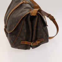 Louis Vuitton Saumur Handbag Monogram Canvas Brown Canvas Shoulder Bag Bag (Authentic Pre-Loved)