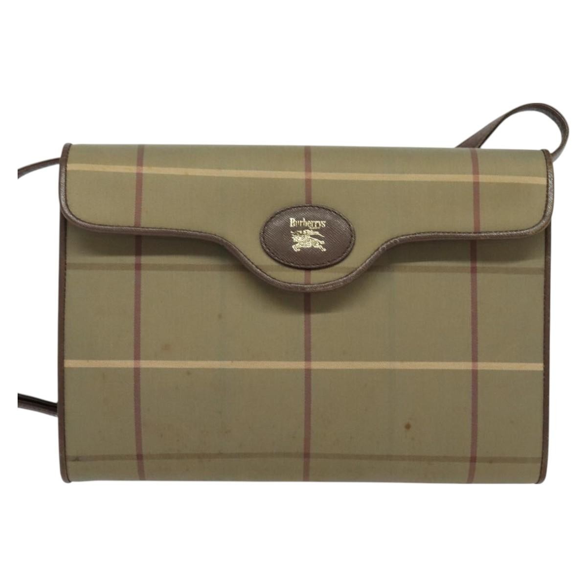 Burberry Nova Check Shoulder Bag Canvas And Leather Beige Canvas Shoulder Bag Bag (Authentic Pre-Loved)