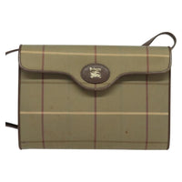 Burberry Nova Check Shoulder Bag Canvas And Leather Beige Canvas Shoulder Bag Bag (Authentic Pre-Loved)
