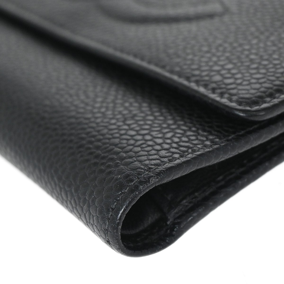 Chanel Timeless Cc French Wallet Caviar Black Calfskin Wallets Accessory (Authentic Pre-Loved)