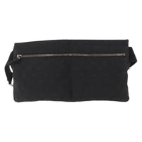 Gucci Vintage Double Belt Bag Gg Canvas With Leather Black Canvas Clutche & Pouche Bag (Pre-Loved)