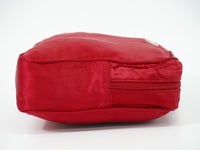 Prada Zip Around Toiletry Bag Silk Red Satin Clutche & Pouche Bag (Authentic Pre-Loved)