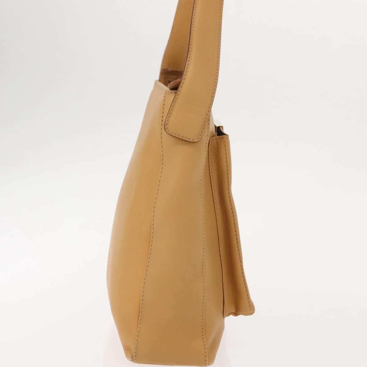 Salvatore Ferragamo Vintage Shoulder Bag Leather Beige Leather Bag (Authentic Pre-Loved)