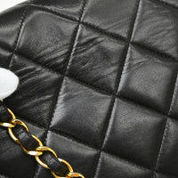 Chanel Vintage Diana Flap Bag Quilted Lambskin Black Leather Handbag (Pre-Loved)